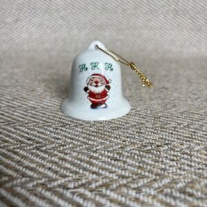 Vintage Christmas Bell Russ Delightful! MCM SANTA CLAUS HO HO HO WHITE PORCELAIN